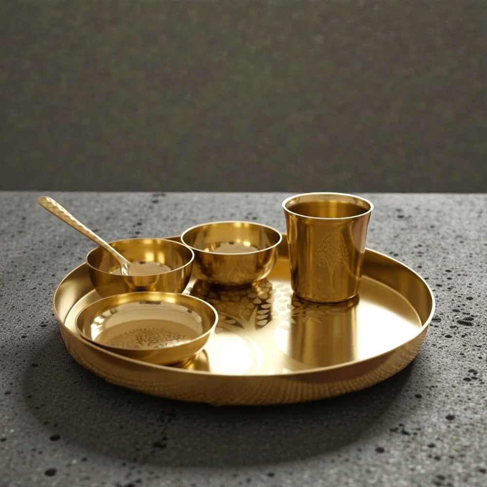 Designer Kansa Thali Set