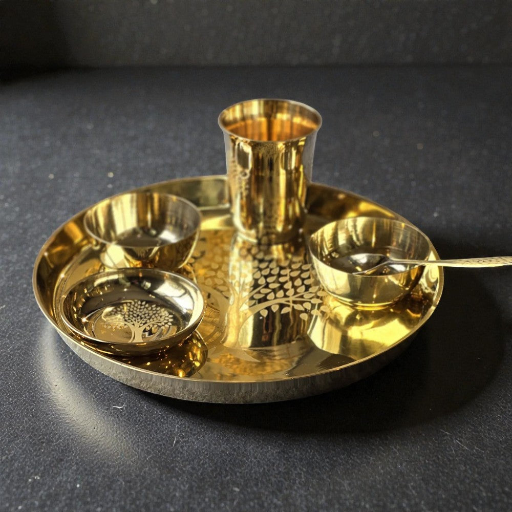 Designer Kansa Thali Set