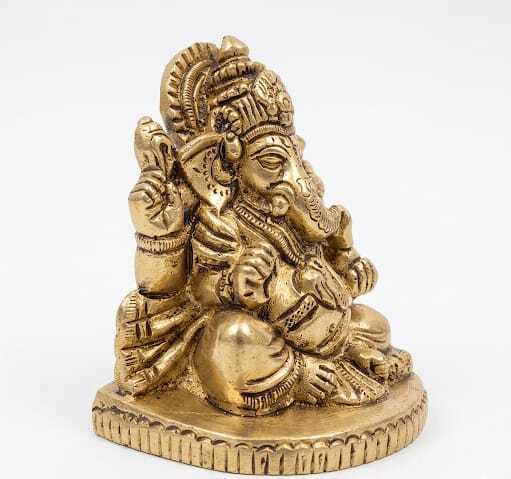 Handcrafted Brass Ganesha Idol 2.5 Inch | Pure Brass Lord Ganesh Statue for Home, Office, Temple & Gifting