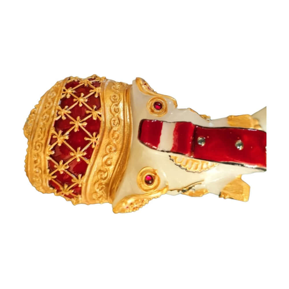 Set of 2 Marble Elephant Showpiece - For Home, Living Room & Table Decor - (4 Inch - Height) 