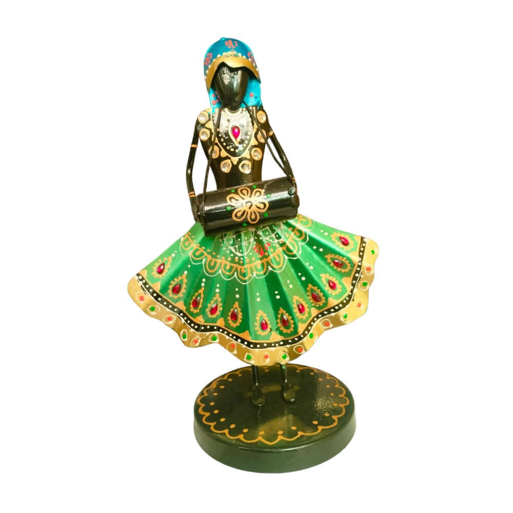 Set of 3 Musician Figurine Showpiece Iron  for Shelf Décor & Gifts, 9.5 Inch (Multicolor)
