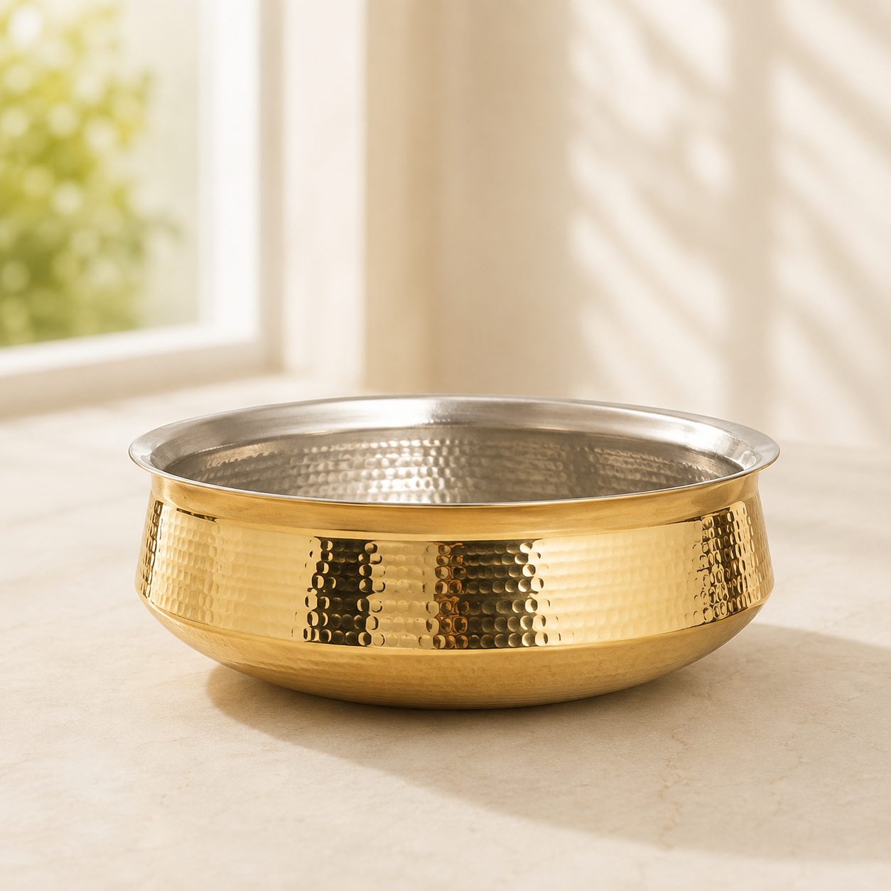 Traditional Brass Lagaan with Tin Coating - Heavy Cooking Vessel | 5 Size Options