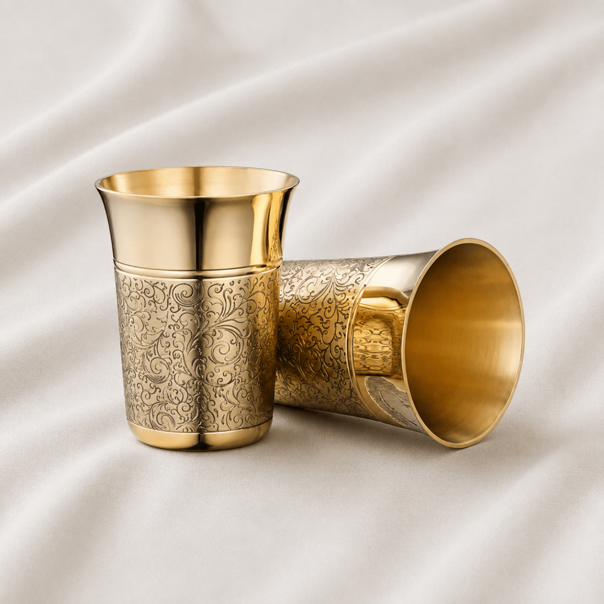 Brass 57 Pcs Engraved Dinner Set – Luxury Festival Special - Royalstuffs.com