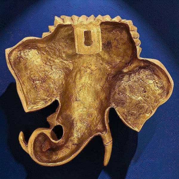 Brass Crafted Hindu God Ganesha Mask Wall Hanging - Royalstuffs.com