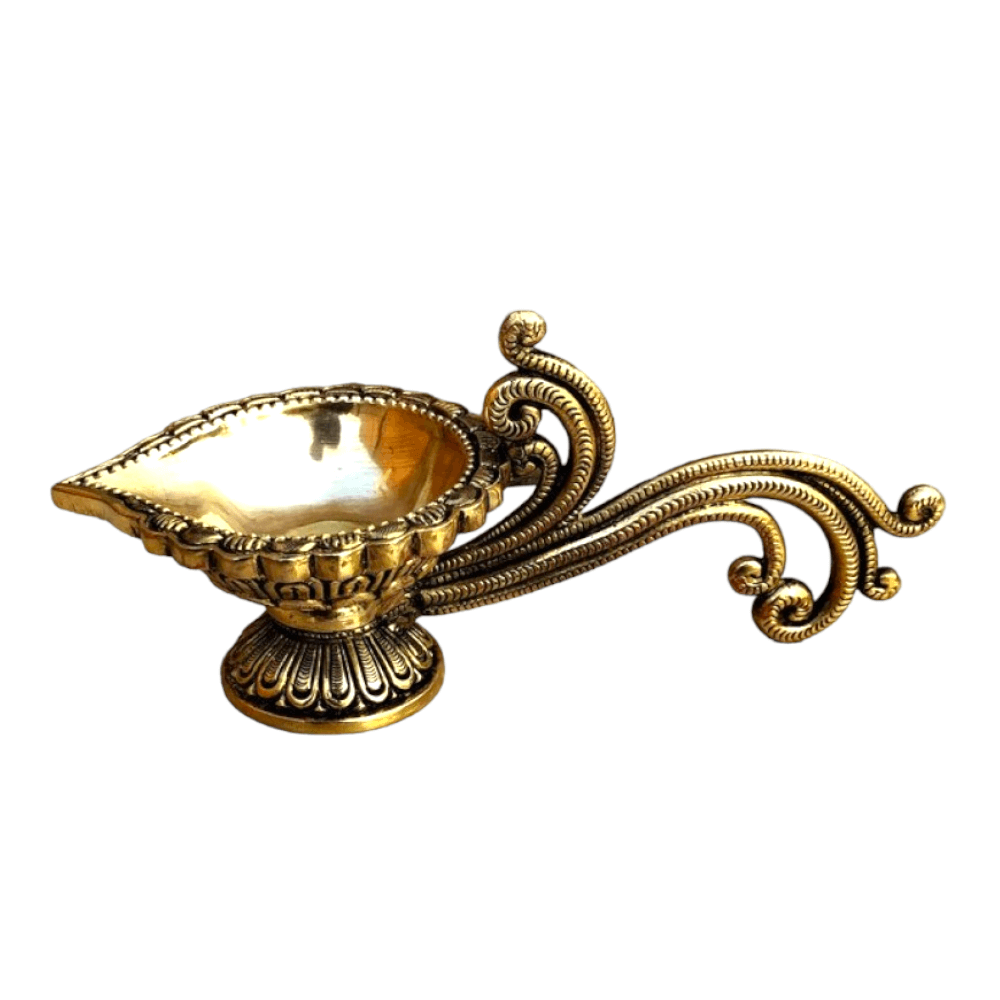 Brass Diya aarti for Pooja Worship Prayer, Oil Diya 1 kg - Royalstuffs.com