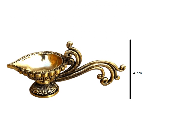 Brass Diya aarti for Pooja Worship Prayer, Oil Diya 1 kg - Royalstuffs.com