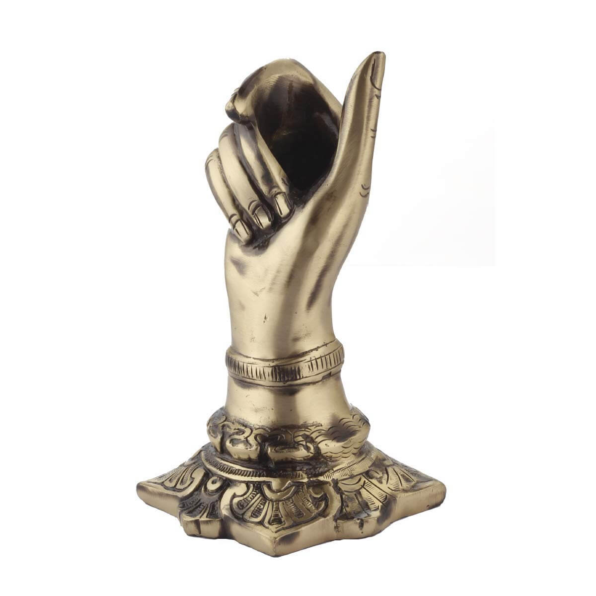 Brass Hand Shape Stylish Pen Pencil Holder - Royalstuffs.com