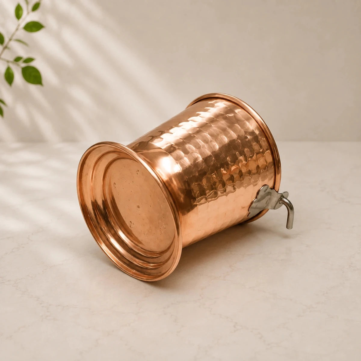 Bucket Set Of 2 Handmade Pure Steel Copper Bucket/Balti Hammered Design With Handle - Royalstuffs.com