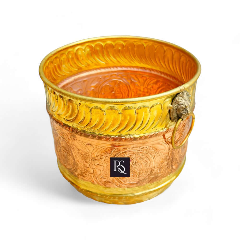 Copper Brass Decorative Flower Pot - A Luxurious Touch for Your Home - Royalstuffs.com