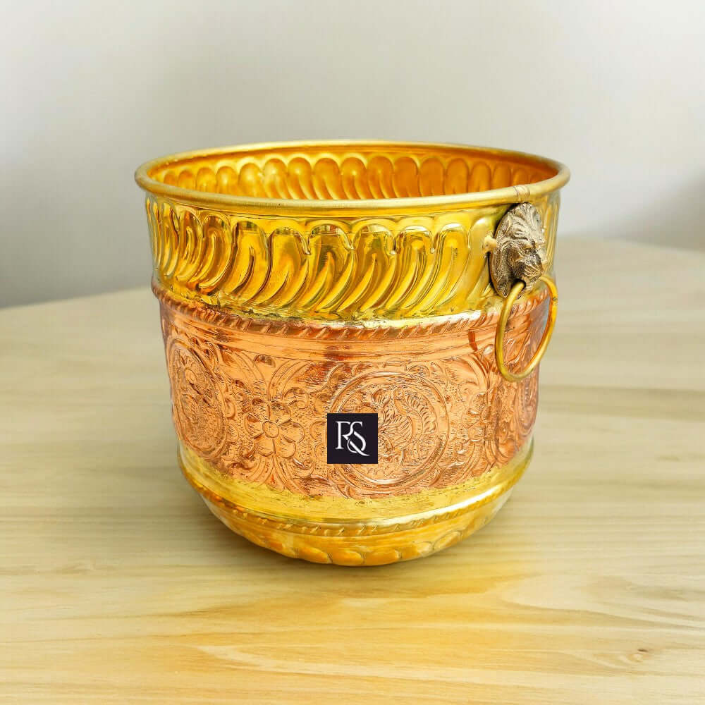 Copper Brass Decorative Flower Pot - A Luxurious Touch for Your Home - Royalstuffs.com