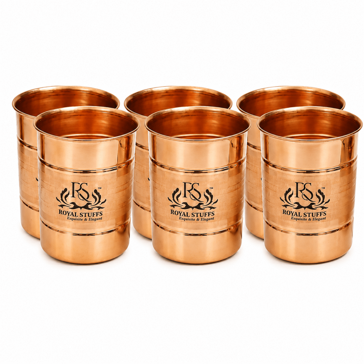 Copper Glass Tumbler Tableware, Drinkware, Serveware Set of 6 - Royalstuffs.com