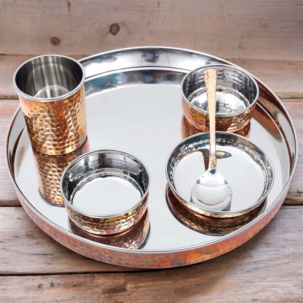 Copper Plated Stainless Steel Dinner Set - Royalstuffs.com