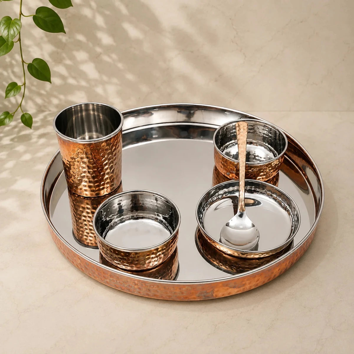 Copper Plated Stainless Steel Dinner Set - Royalstuffs.com