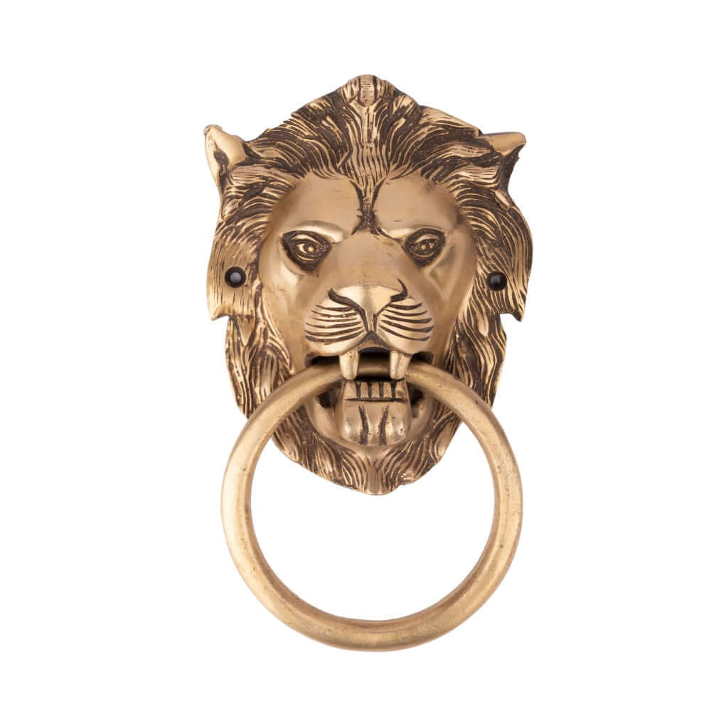 Crafted Lion Head 1 kg Door Knocker with Antique Finish - Royalstuffs.com