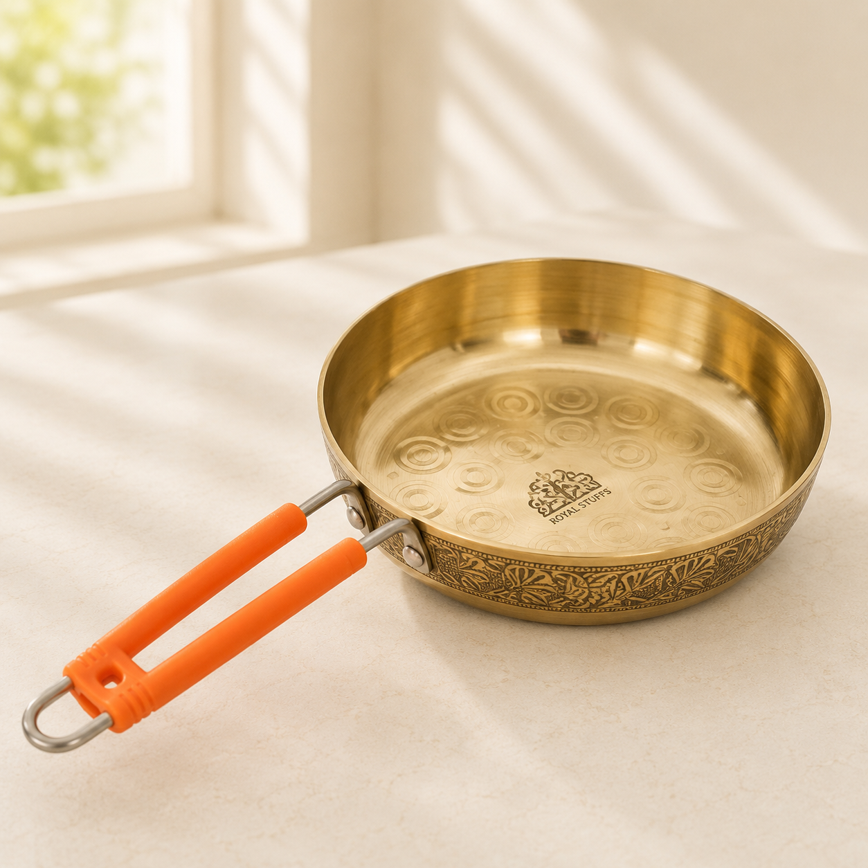Handmade Brass Frying Pan for Cooking – Available in 1L & 1.5L