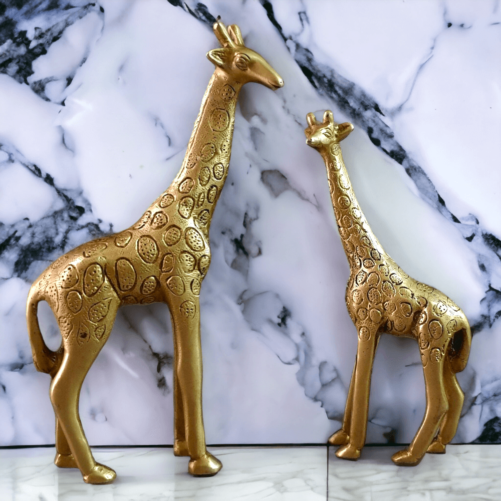 Decorative Brass Giraffe and Calf Statue, Home decor - Royalstuffs.com