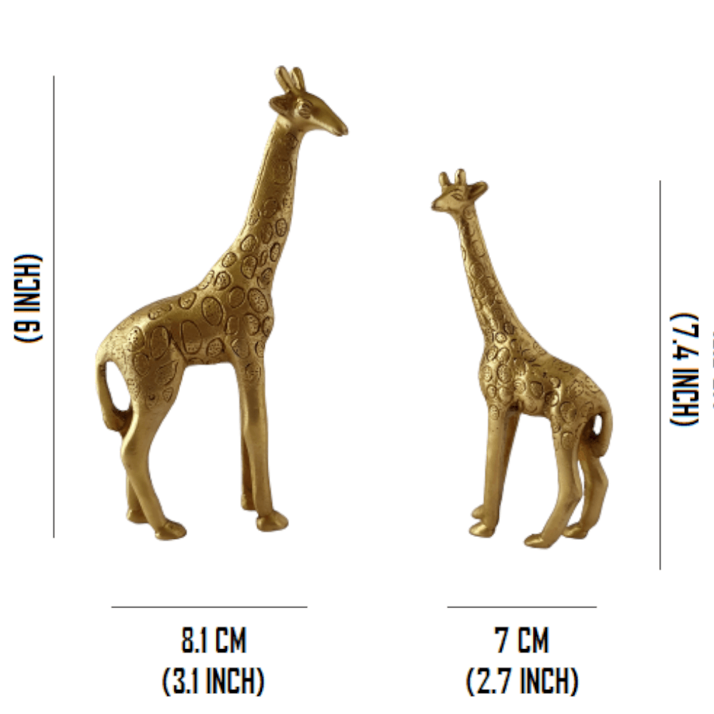 Decorative Brass Giraffe and Calf Statue, Home decor - Royalstuffs.com