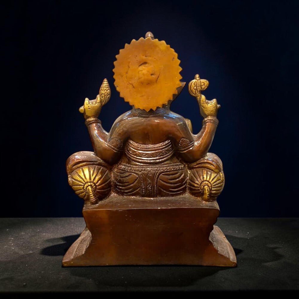 Ganesh Statue Brass - Coloured - Royalstuffs.com