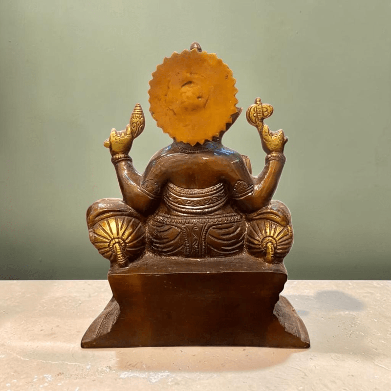 Ganesh Statue Brass - Coloured - Royalstuffs.com