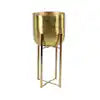 Gold Metal Indoor Outdoor Dome Planter with Removable Stand (2- Pack) 22 in., and 19 in.