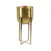Gold Metal Indoor Outdoor Dome Planter with Removable Stand (2- Pack) 22 in., and 19 in. - Royalstuffs.com