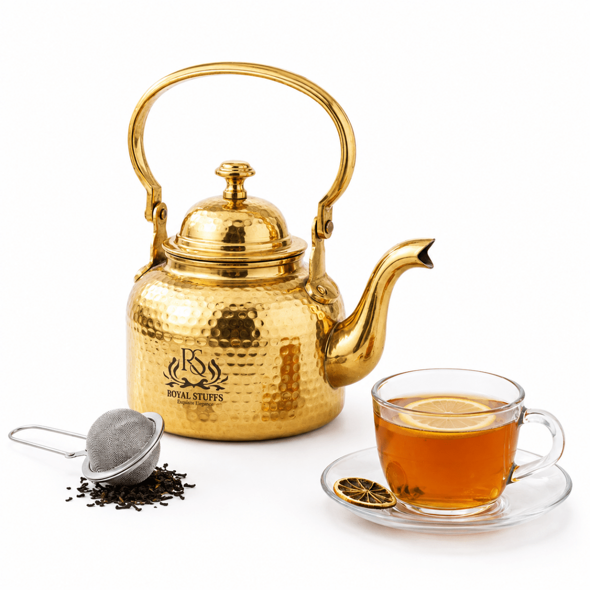 Hammered Antique Designer Brass Tea Kettle Pot Inside Tin Lining, Serving Tea Coffee, Tableware,. - Royalstuffs.com