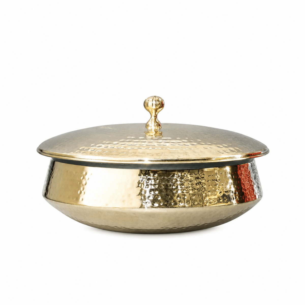 Hammered Brass Handi with Lid & Tin (Kalai) Coating – Traditional Heavy Brass Cooking & Serving Pot | RoyalStuffs - Royalstuffs.com