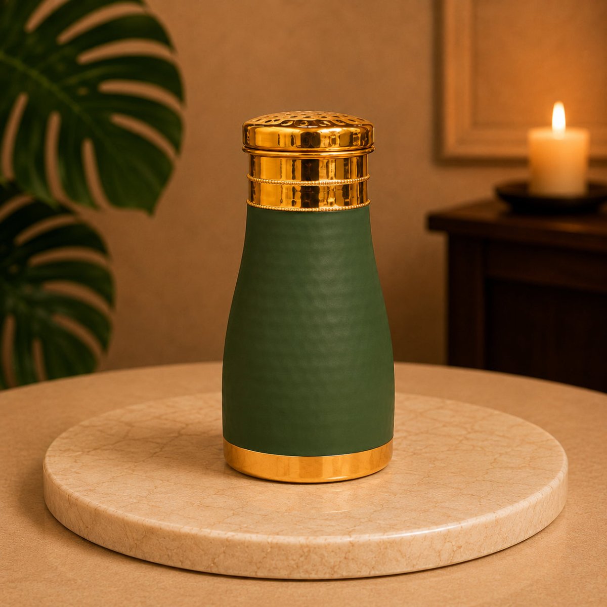 Hammered Velvet Touch Copper Bedside Carafe - 1 Liter - Royalstuffs.com
