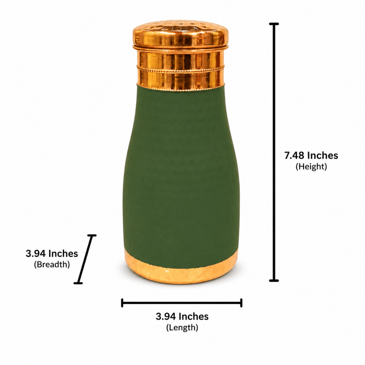 Hammered Velvet Touch Copper Bedside Carafe - 1 Liter - Royalstuffs.com