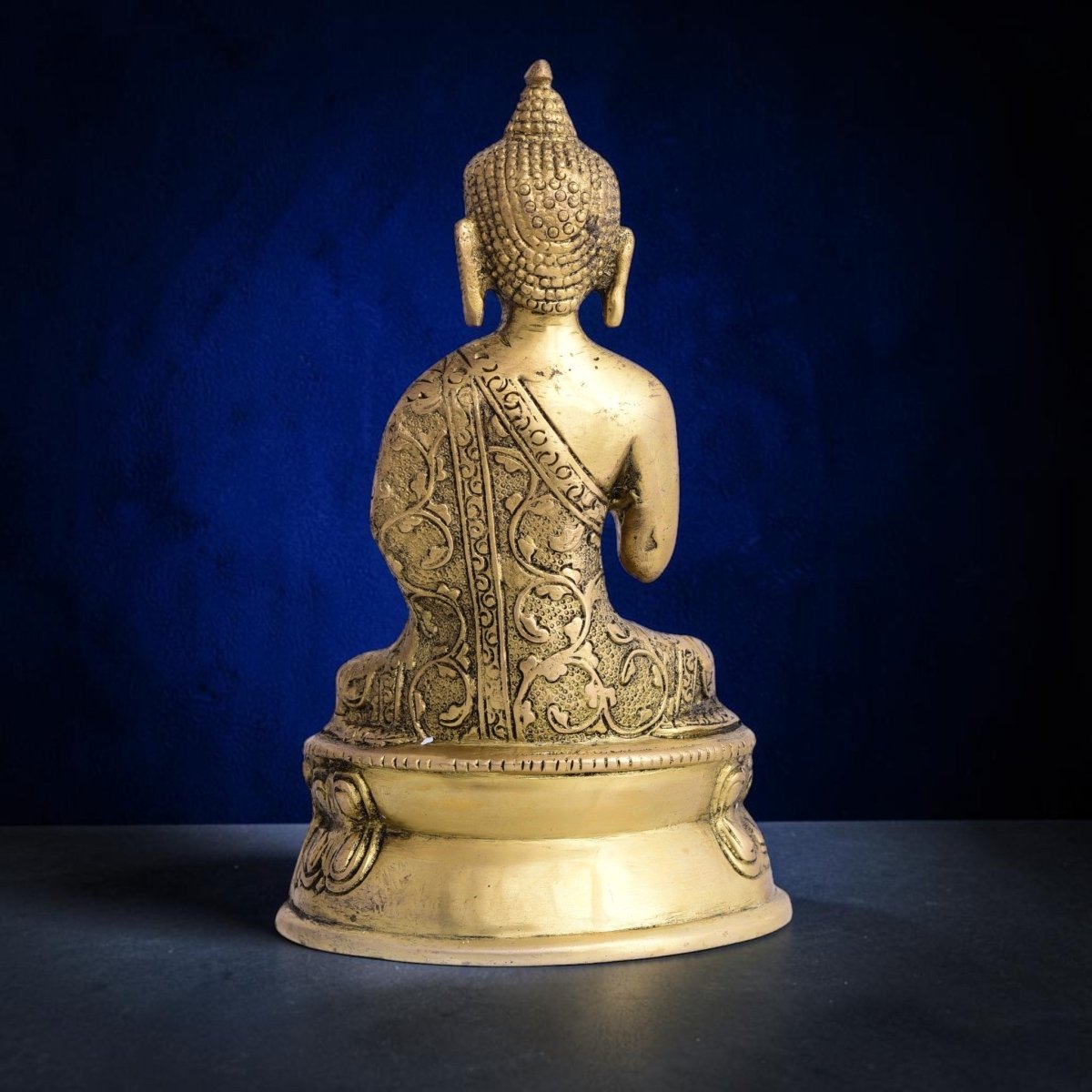 Handcrafted Brass Blessing Buddha Idol (7 Inch) | RoyalStuffs - Royalstuffs.com