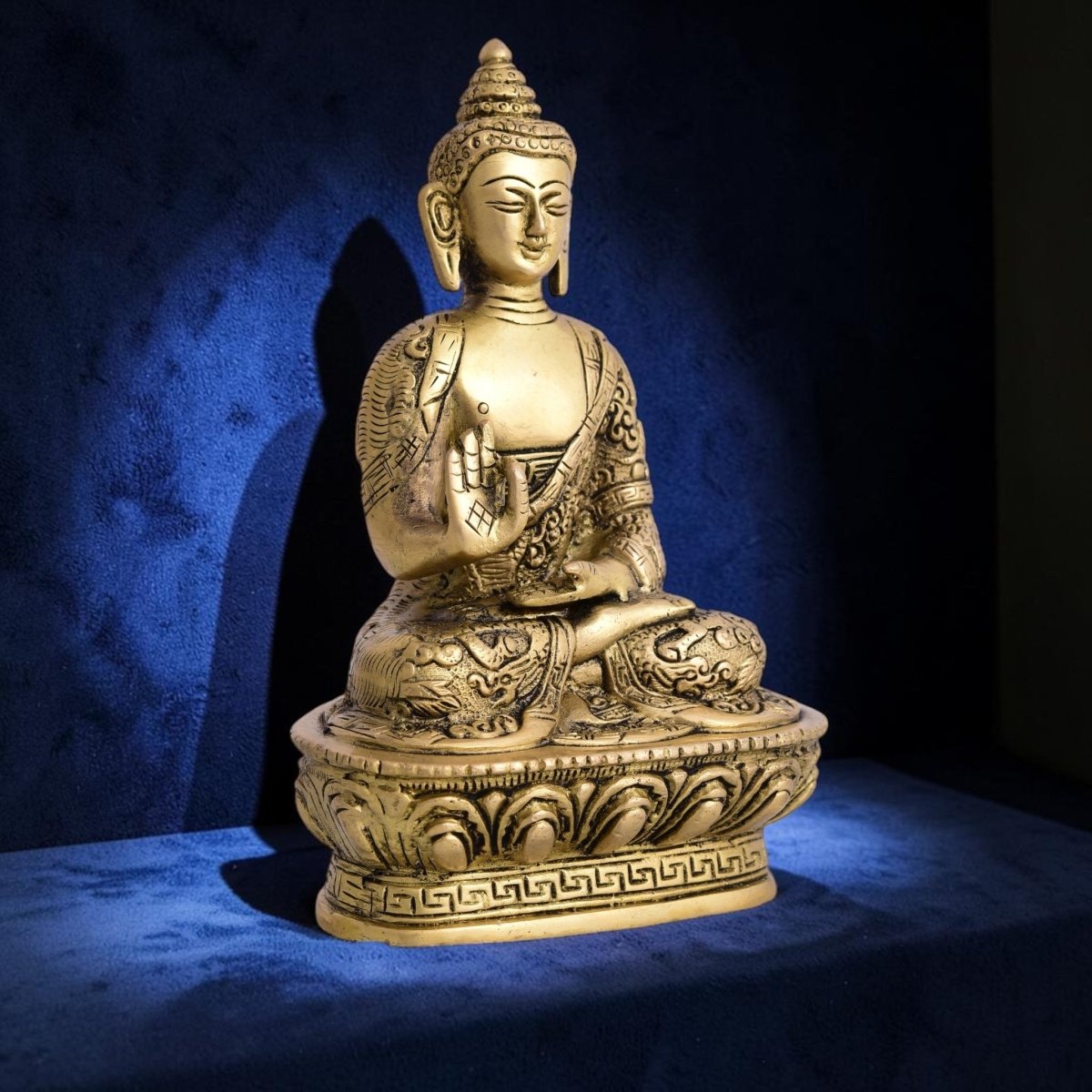 Handcrafted Brass Buddha Sitting Idol (7 Inch) | RoyalStuffs