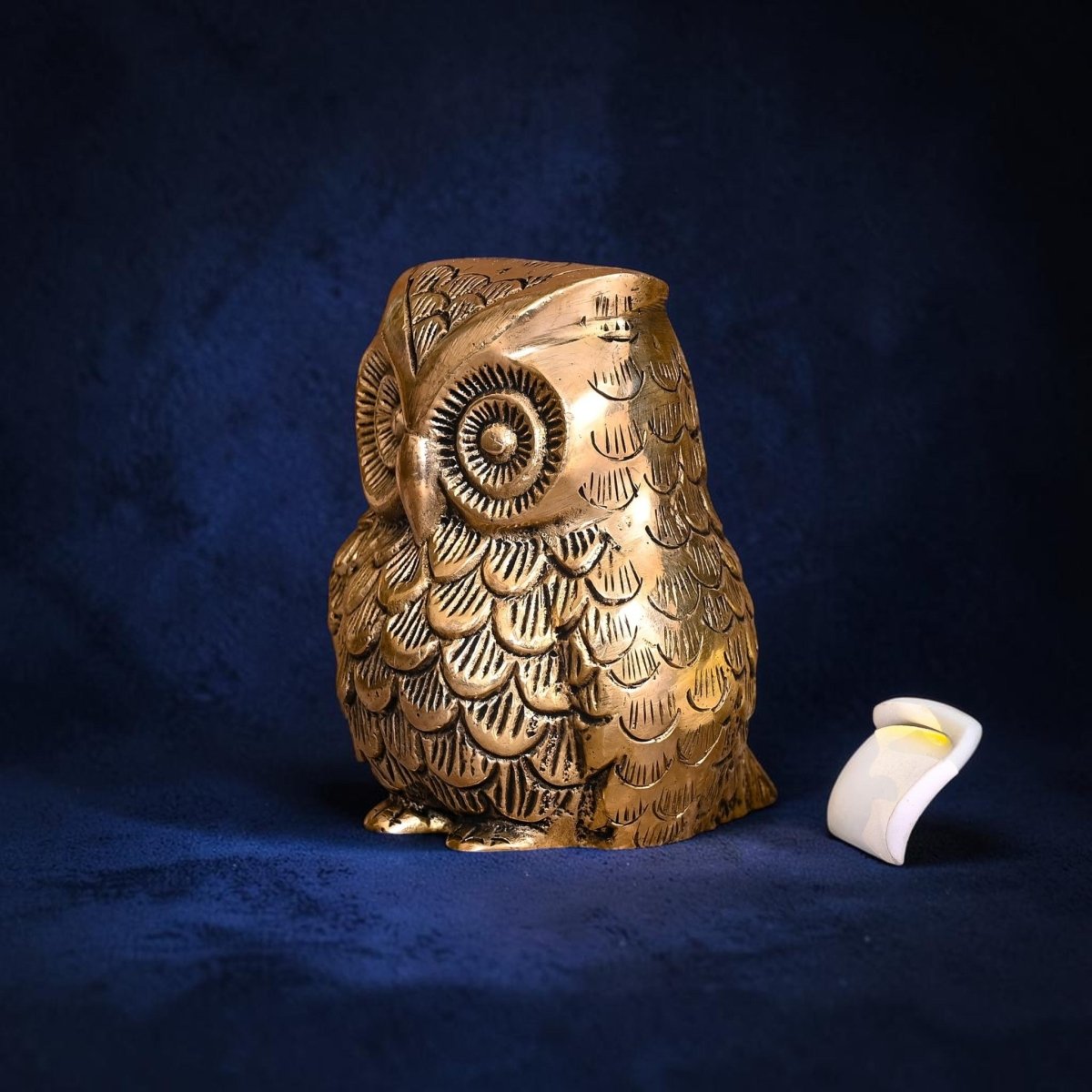 Handcrafted Brass Owl Figurine (2.5 Inch) | RoyalStuffs - Royalstuffs.com
