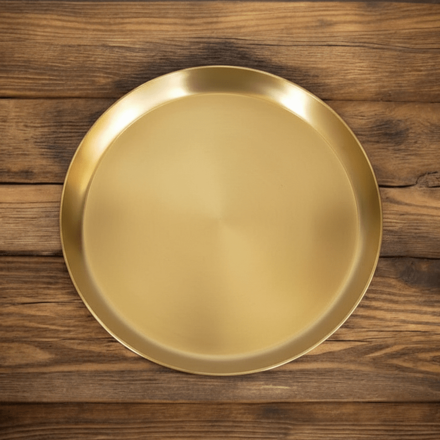 Handcrafted Brass Plate / Thali – Matte Finish - Royalstuffs.com