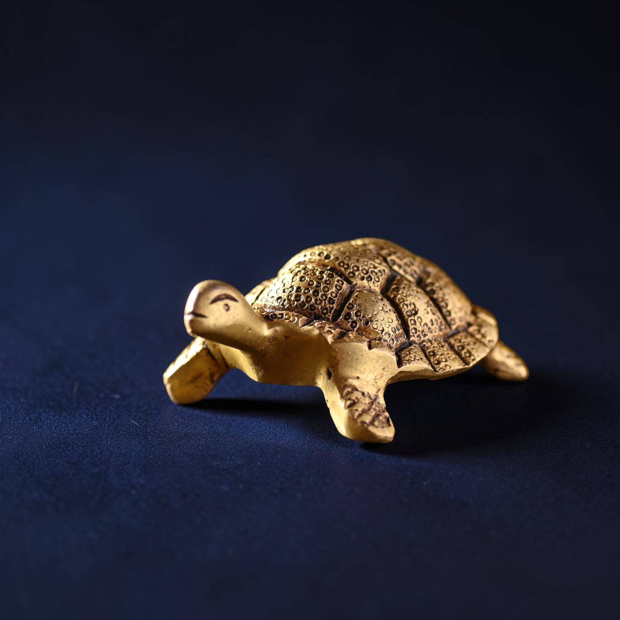 Handcrafted Brass Tortoise Figurine for Vastu & Feng Shui (1.5 Inch) | RoyalStuffs - Royalstuffs.com