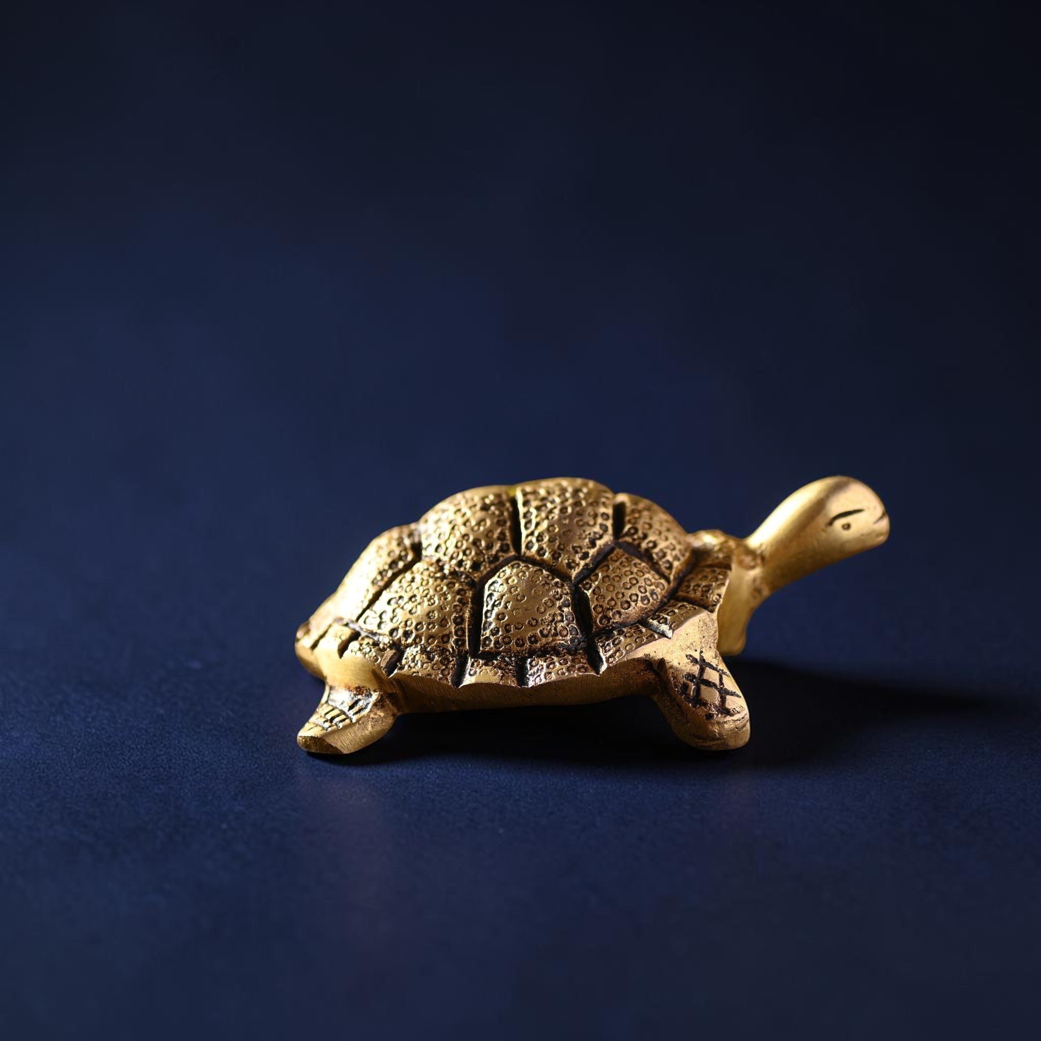 Handcrafted Brass Tortoise Figurine for Vastu & Feng Shui (1.5 Inch) | RoyalStuffs - Royalstuffs.com