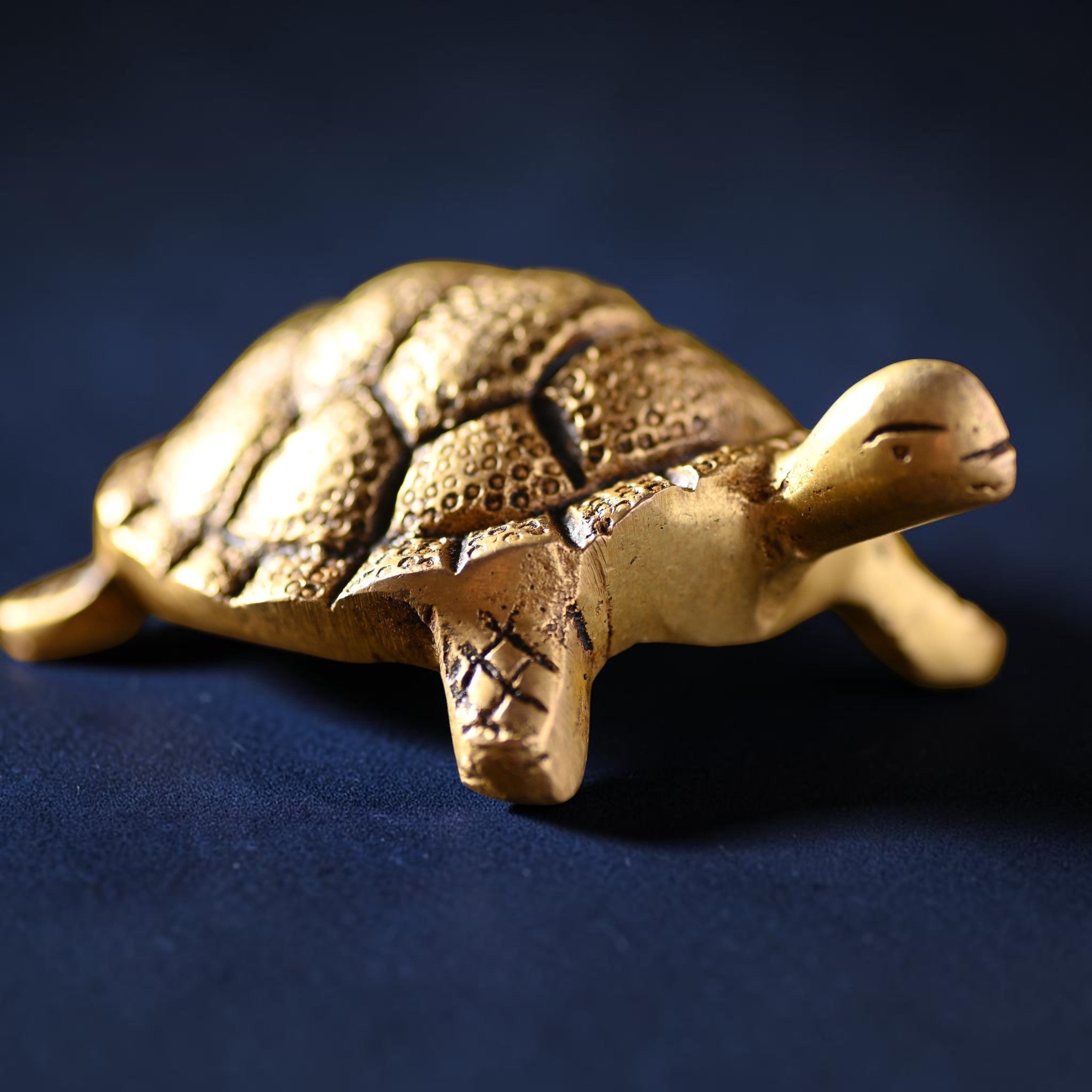 Handcrafted Brass Tortoise Figurine for Vastu & Feng Shui (1.5 Inch) | RoyalStuffs - Royalstuffs.com