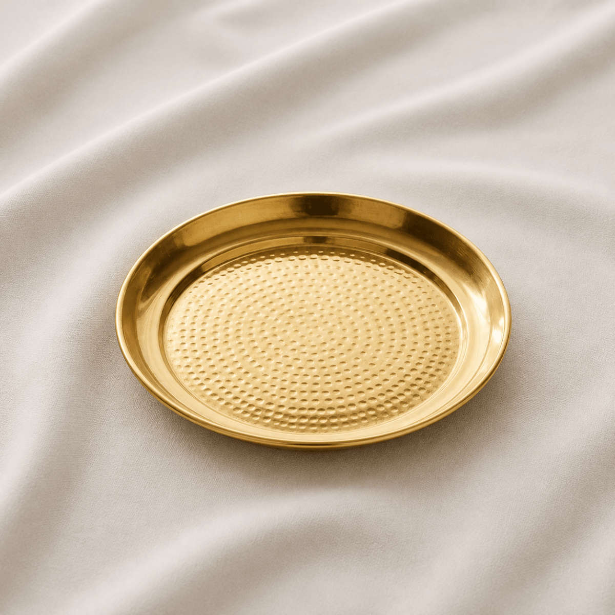 Handcrafted Hammered Brass Plate / Thali – 10.5 & 11.5 Inch | RoyalStuffs - Royalstuffs.com
