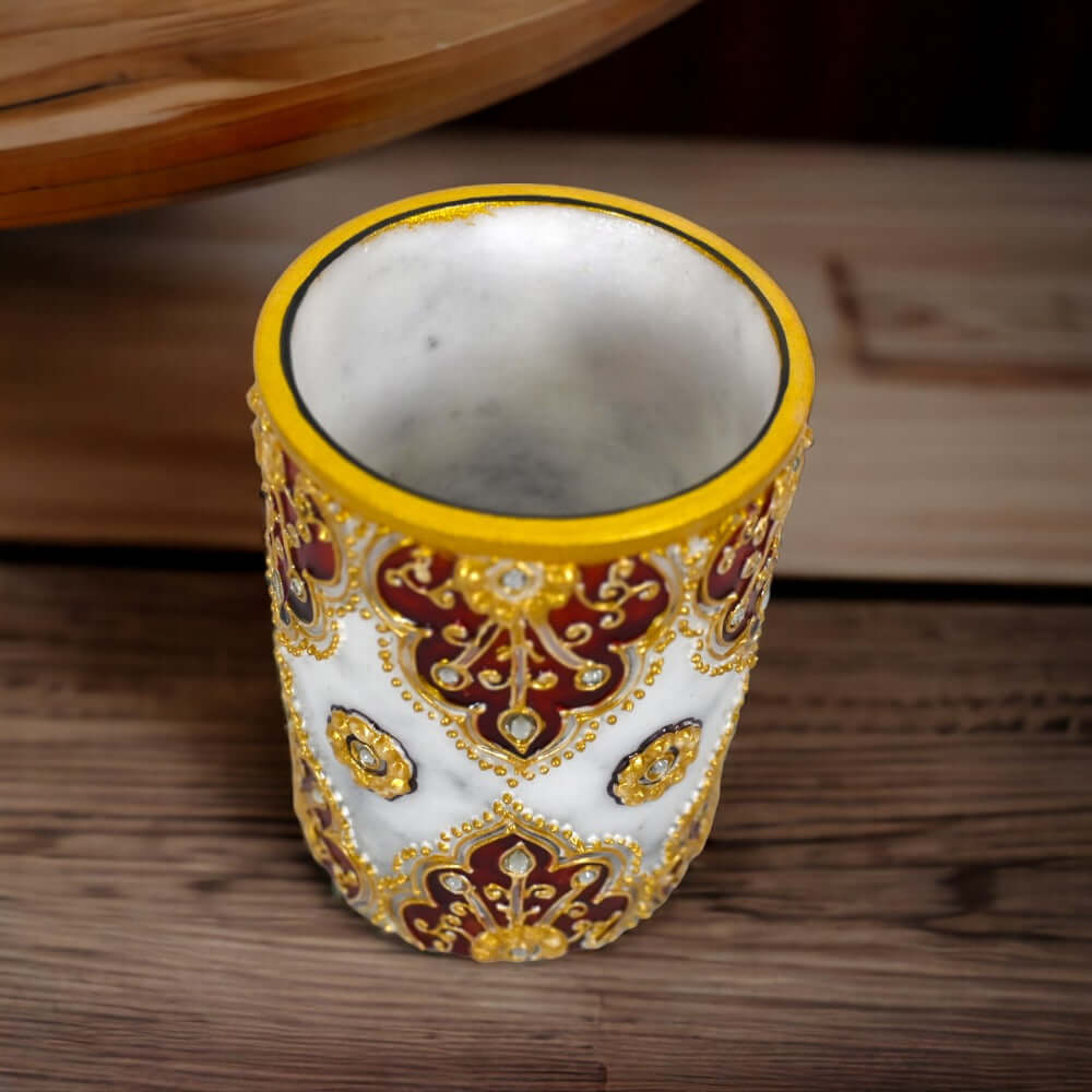 Handcrafted Marble Pen Holder 4 Inch Desk Organizing and Gift - Royalstuffs.com