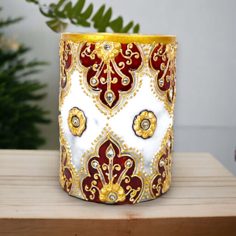 Handcrafted Marble Pen Holder 4 Inch Desk Organizing and Gift - Royalstuffs.com