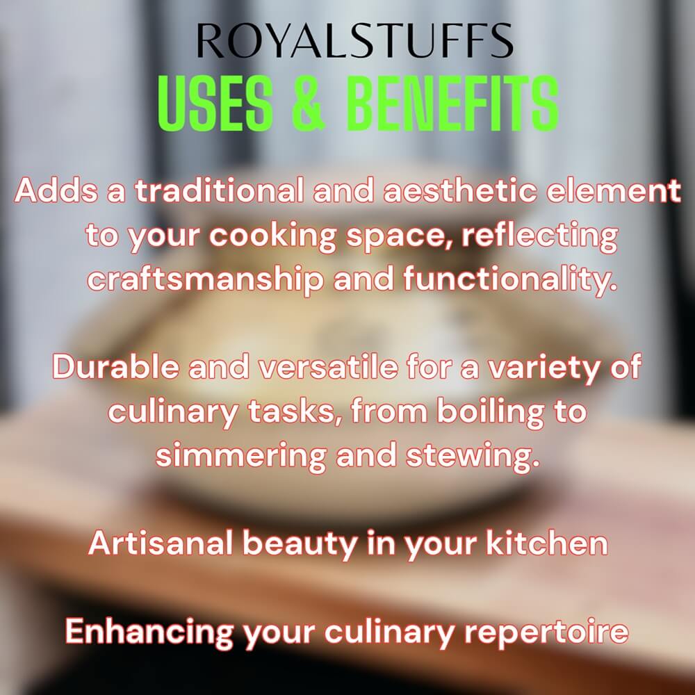 Handmade Brass Handi with Pure Tin Coating | Traditional Heavy Bottom Cooking Pot - Royalstuffs.com