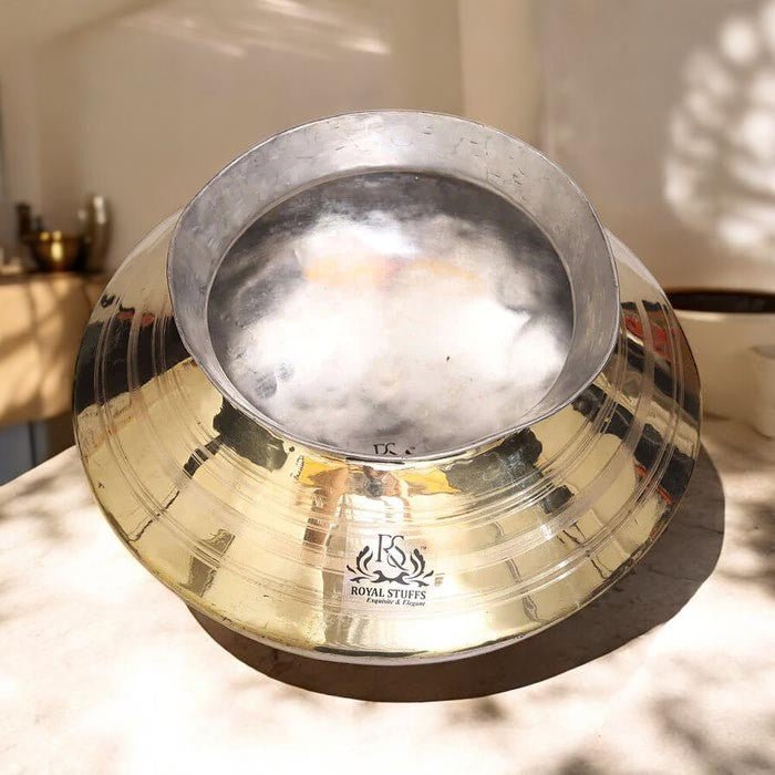 Handmade Brass Handi with Pure Tin Coating | Traditional Heavy Bottom Cooking Pot - Royalstuffs.com