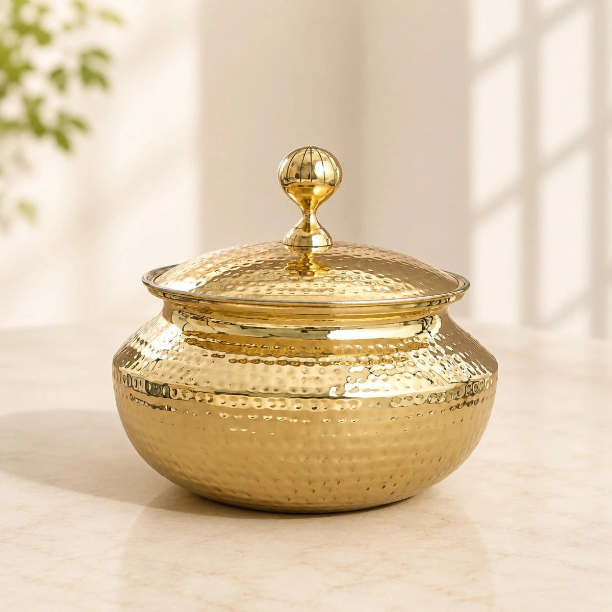 Handmade Brass Patili with Kalai (Tin) Coating Inside – Available in 1.7L, 2.7L, 3.4L & 4.9L - Royalstuffs.com