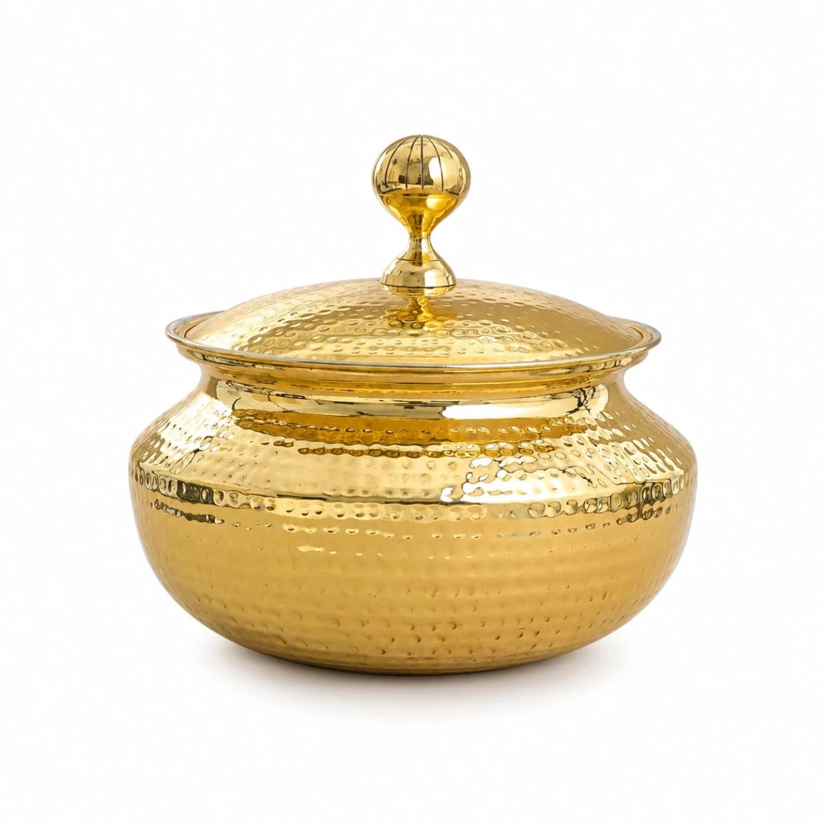 Handmade Brass Patili with Kalai (Tin) Coating Inside – Available in 1.7L, 2.7L, 3.4L & 4.9L - Royalstuffs.com