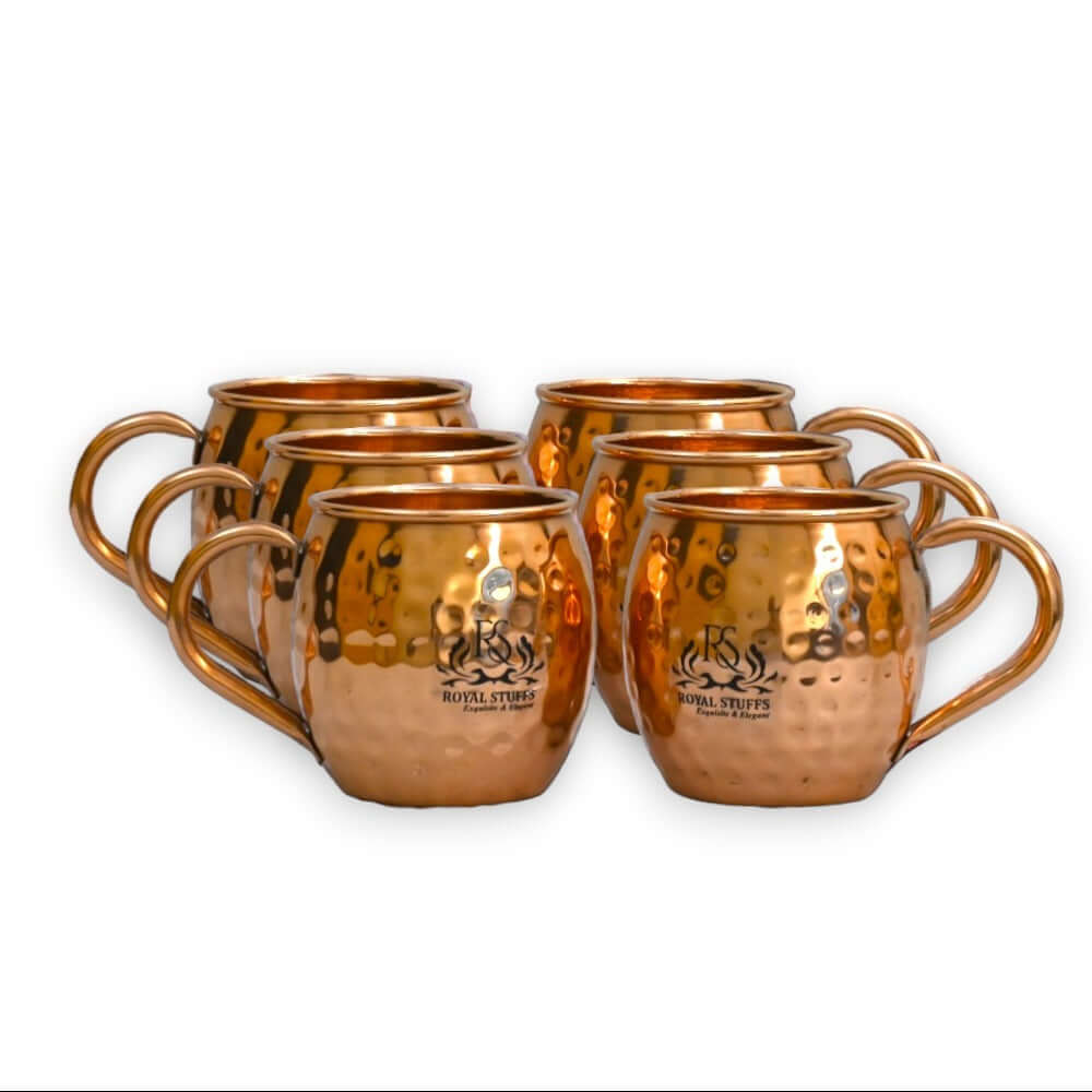 Handmade Copperware Moscow Mule Vodka Drinkware Copper Mugs Set of 6 - Royalstuffs.com