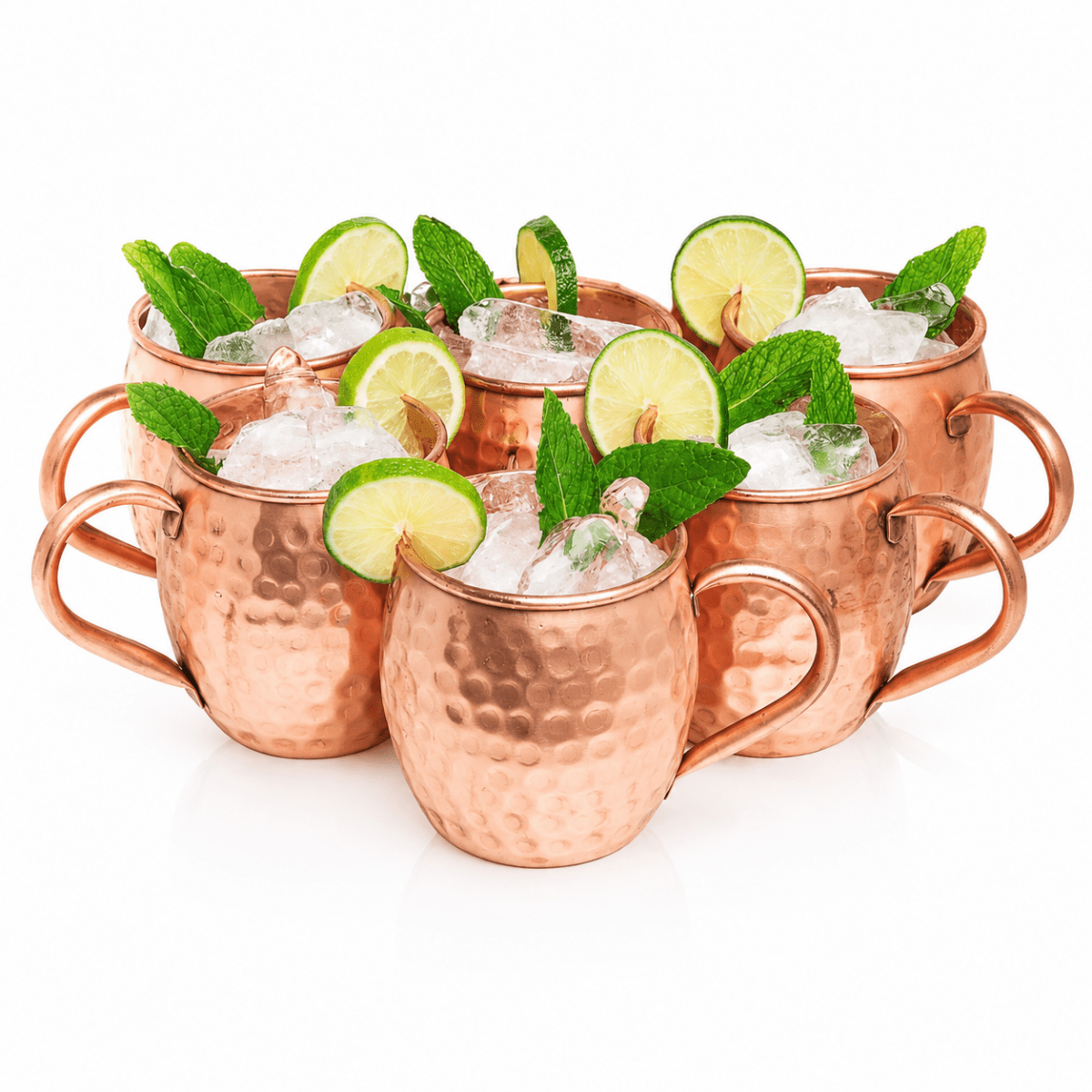Handmade Copperware Moscow Mule Vodka Drinkware Copper Mugs Set of 6 - Royalstuffs.com