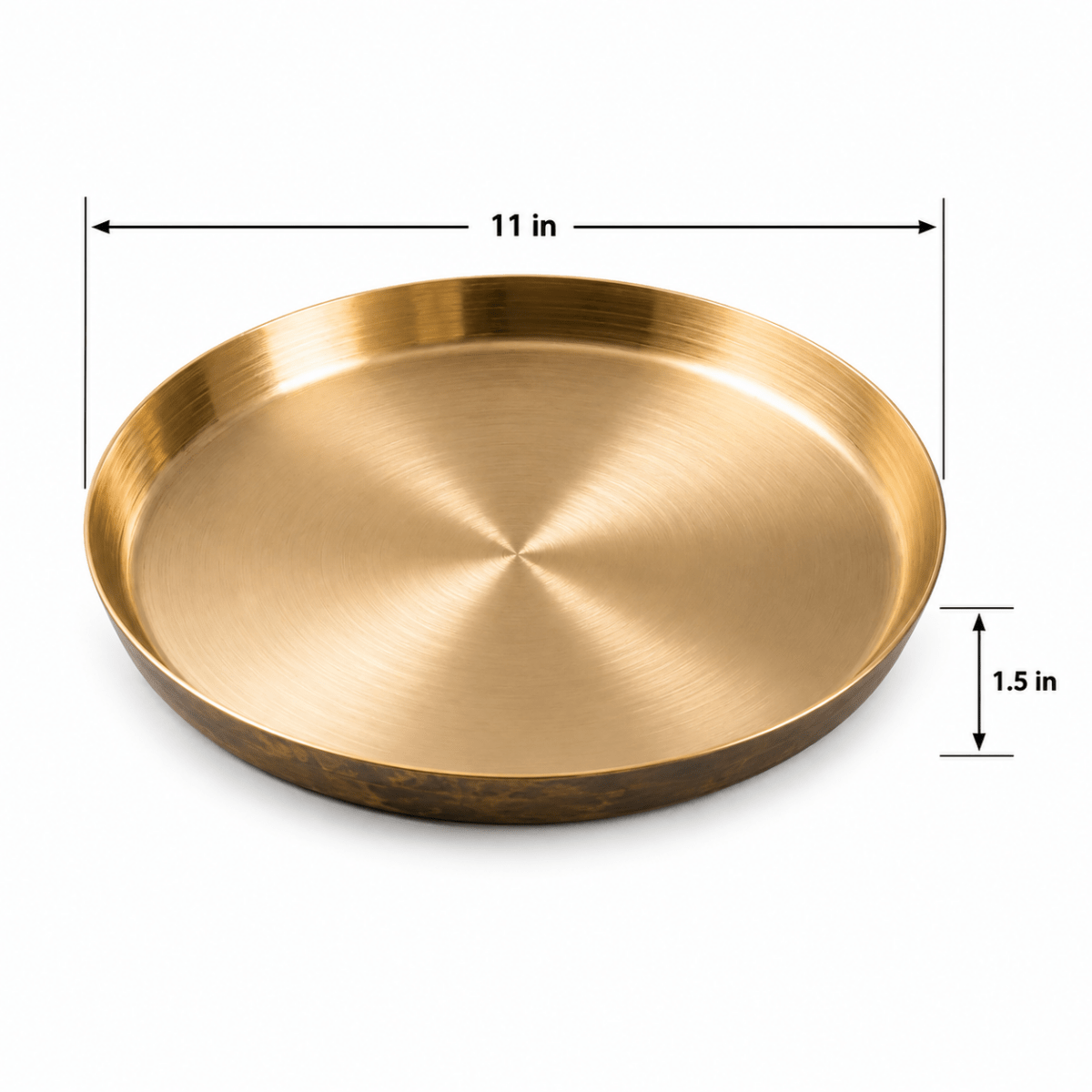 Handmade Pure Kansa Thali (Bronze Plate) for Traditional Dining | Royal Stuffs - Royalstuffs.com