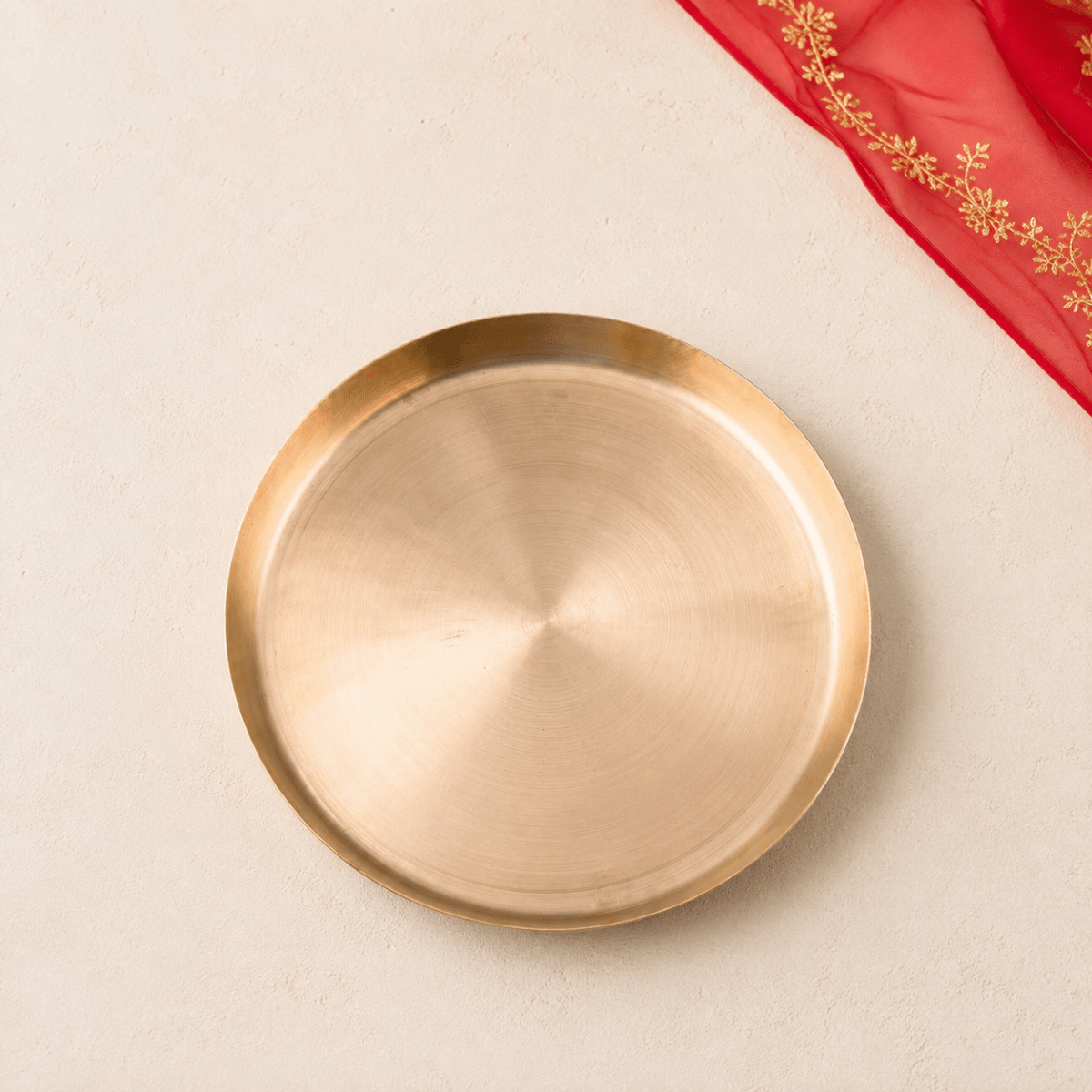 Handmade Pure Kansa Thali (Bronze Plate) – Traditional Indian Dinnerware | RoyalStuffs.com - Royalstuffs.com