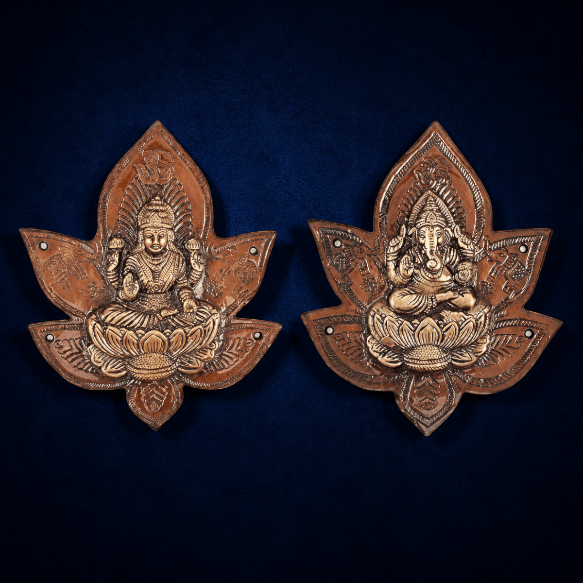 Heavy Brass Lakshmi Ganesh Patta Wall and Door Hanging Showpiece Brass Antique Unique Design - Royalstuffs.com