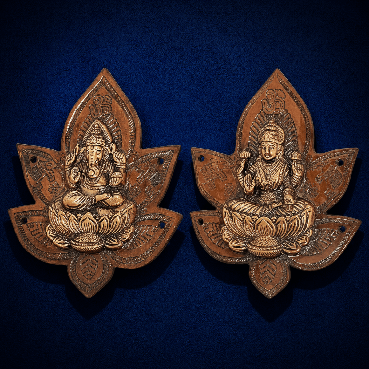 Heavy Brass Lakshmi Ganesh Patta Wall and Door Hanging Showpiece Brass Antique Unique Design - Royalstuffs.com