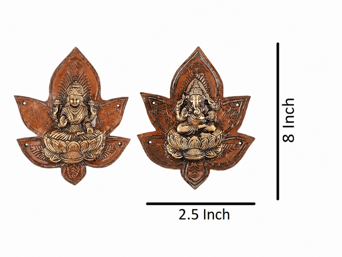 Heavy Brass Lakshmi Ganesh Patta Wall and Door Hanging Showpiece Brass Antique Unique Design - Royalstuffs.com